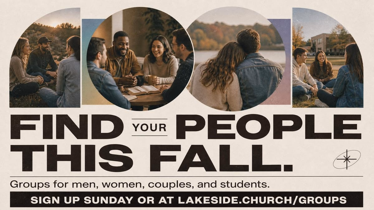 Bold Find your people this fall small groups graphic with a clear signup next step