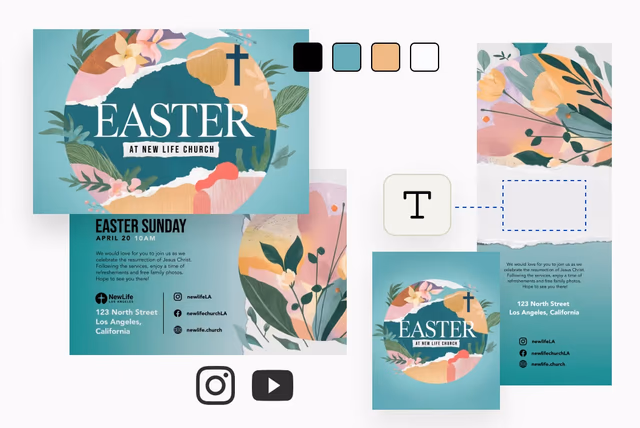 Editable Easter graphics kit